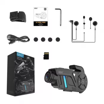 EJEAS K1Pro+ Motorrad-Intercom mit 1080P-Rekorder - Einzel-Intercom