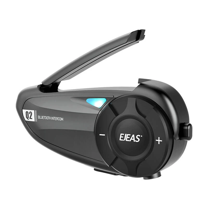 EJEAS Q2 Motorcycle Intercom mit Bluetooth 5.1, 800m Reichweite, IP65, DSP & CVC Rauschunterdrückung, FM-Radio, Sprachassistent, USB-C, bis zu 20h Gesprächszeit