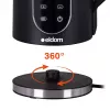 ELDOM C560 Nuvia kabelloser Wasserkocher mit Temperaturregelung, 1,7 L, 2200 W, LED-Anzeige, Edelstahl/Schwarz