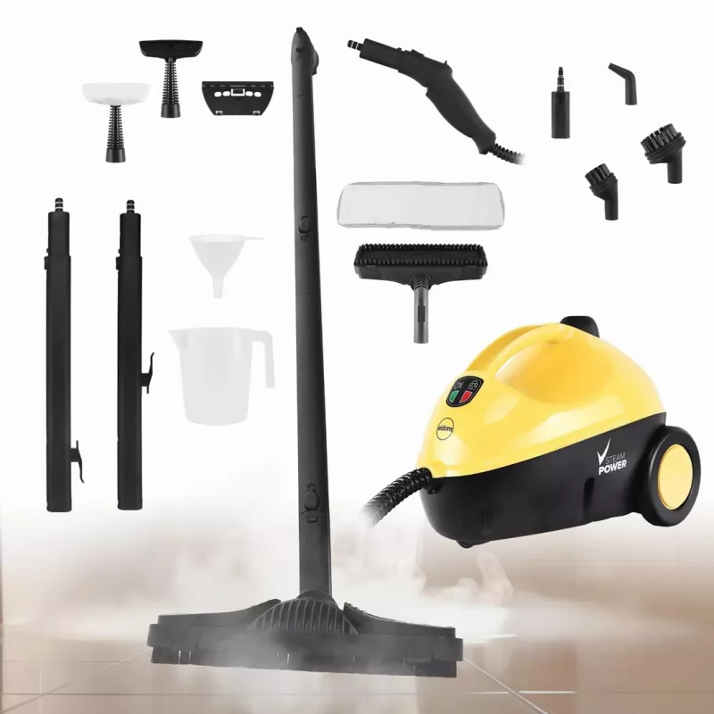 ELDOM CM2000 Vapuro Dampfreiniger - 2000W, 4 Bar, 1,5L Edelstahlkessel, Mehrflächenreinigung mit 8 Zubehörteilen