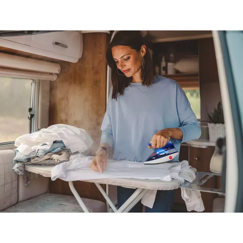 ELDOM DA50 Reisebügeleisen 900W Blau mit Dampf, klappbarem Griff, Antihaft-Sohle, 40ml Tank