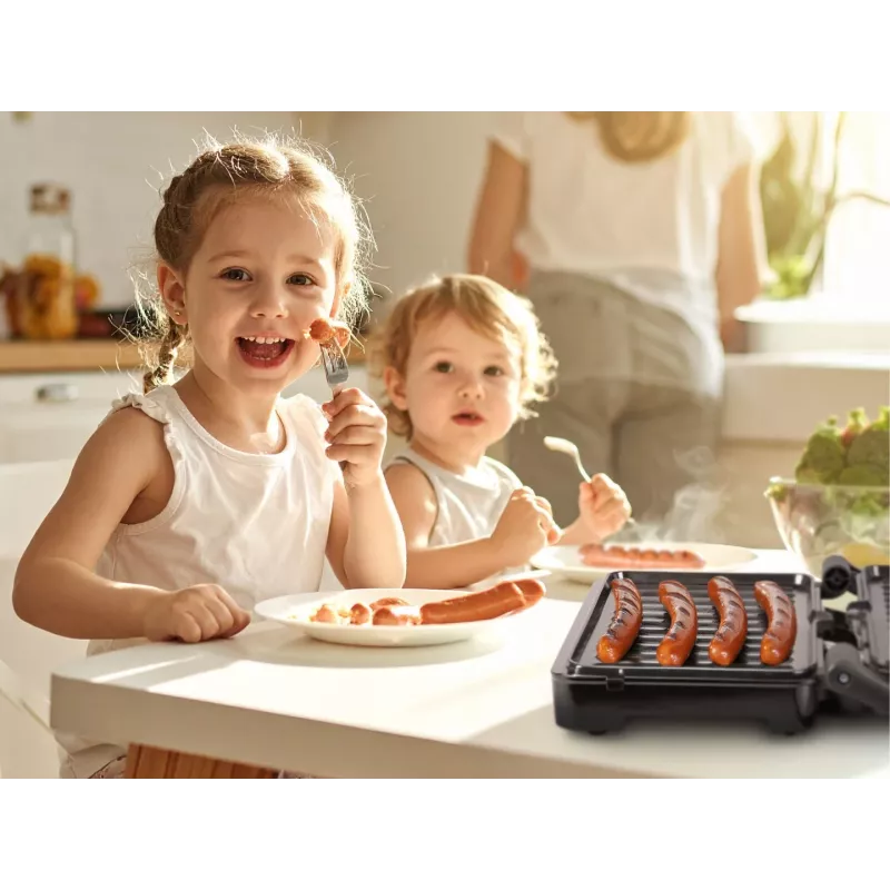 Eldom GK110 Kontaktgrill 2000 W Schwarz/Silber