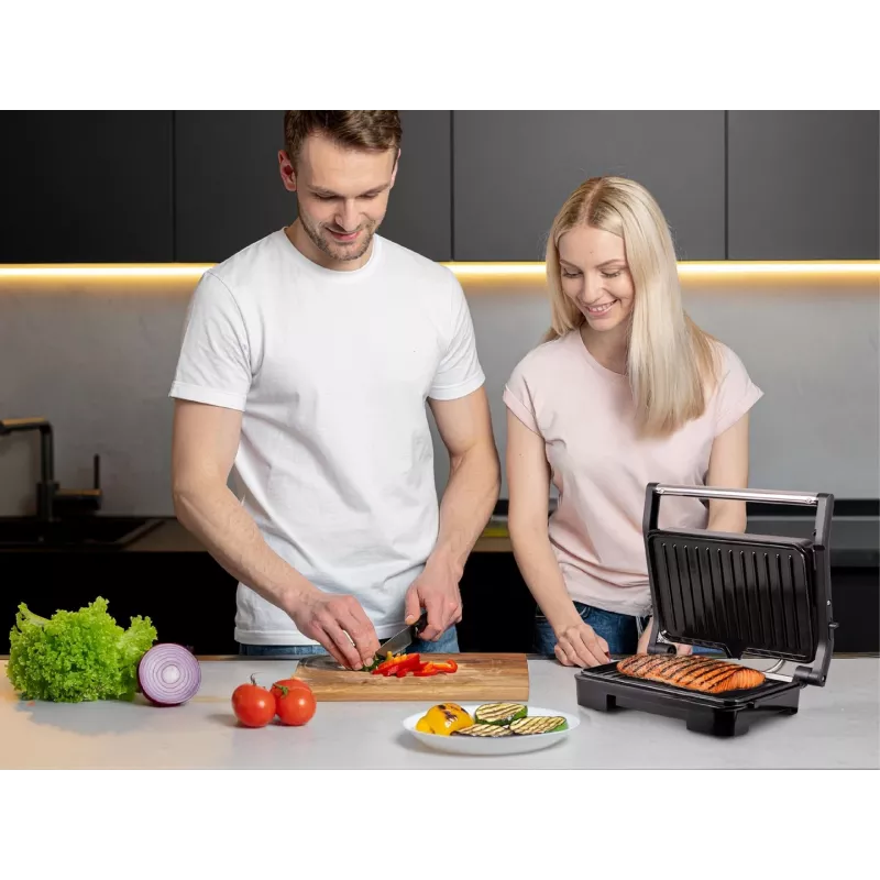 Eldom GK110 Kontaktgrill 2000 W Schwarz/Silber