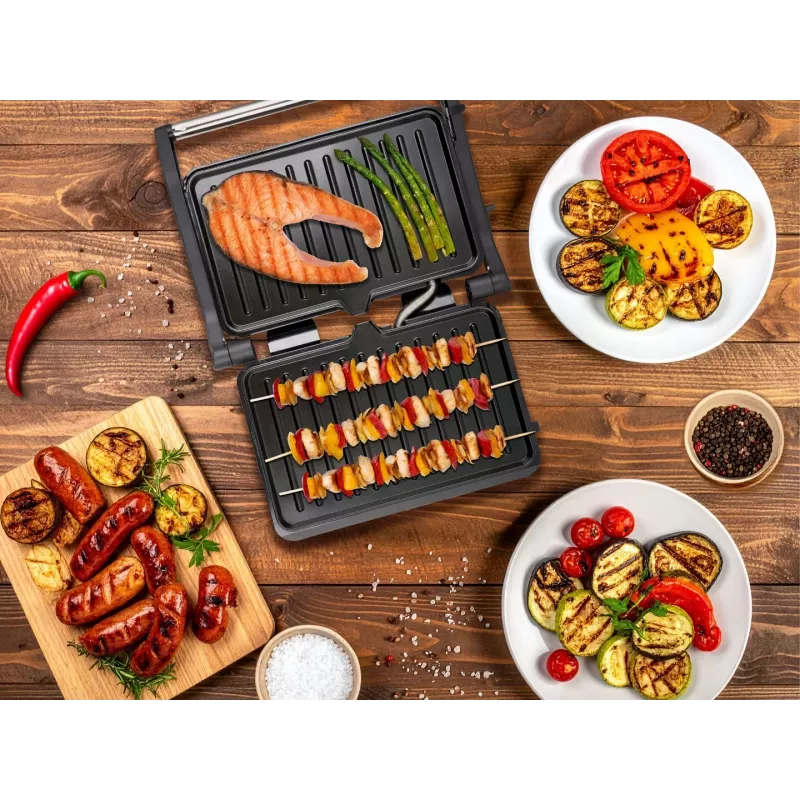 Eldom GK110 Kontaktgrill 2000 W Schwarz/Silber