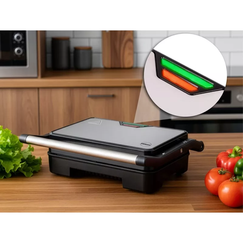 Eldom GK110 Kontaktgrill 2000 W Schwarz/Silber