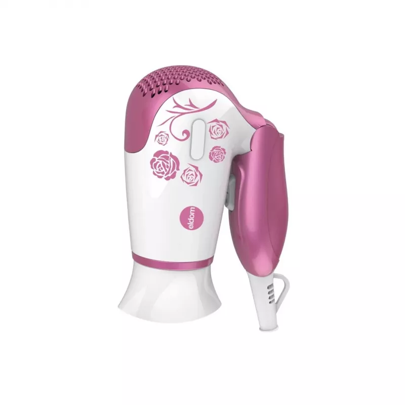 ELDOM HT82R Haartrockner 1200W Faltbarer Griff, 2 Heiz- und Geschwindigkeitsstufen, Kaltluftstufe, Weiß/Blau