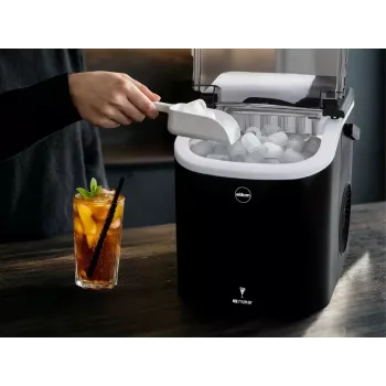 ELDOM KS230 Eiswürfelbereiter - 12 kg/24h, 2,2L Tank, 9 Würfel pro Zyklus, Silber/Schwarz