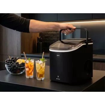 ELDOM KS230 Eiswürfelbereiter - 12 kg/24h, 2,2L Tank, 9 Würfel pro Zyklus, Silber/Schwarz