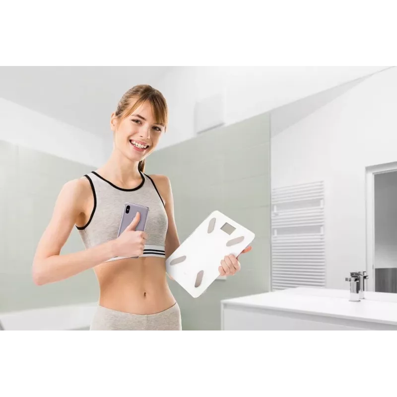 ELDOM Smarte Personenwaage TWO550B ULLIE mit 12 Körperwerten, Bluetooth und App