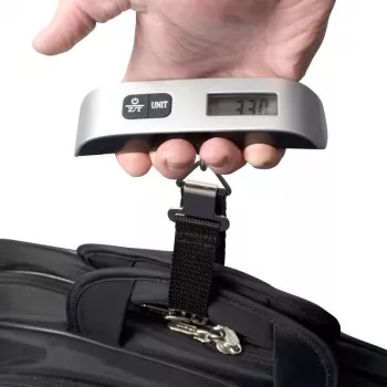 ELDOM WB10 Digitale Gepäckwaage 50 kg mit hintergrundbeleuchtetem LCD, Edelstahlhaken, Tara- und Haltefunktionen