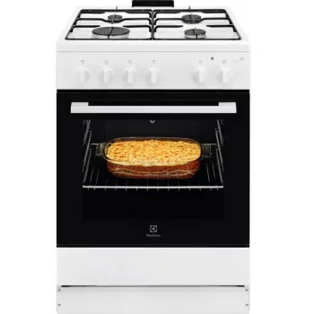 Electrolux LKG604012W Freistehender Gasherd mit Gasbackofen, 60 cm, Weiß