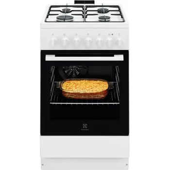 Electrolux LKK520032W Freistehender Herd mit Gaskochfeld und Elektrobackofen, 50 cm, Weiß