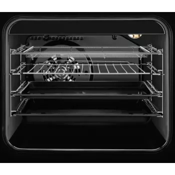 Electrolux LKR564275K freistehender Elektroherd mit Ceranfeld und Umluftbackofen, Schwarz