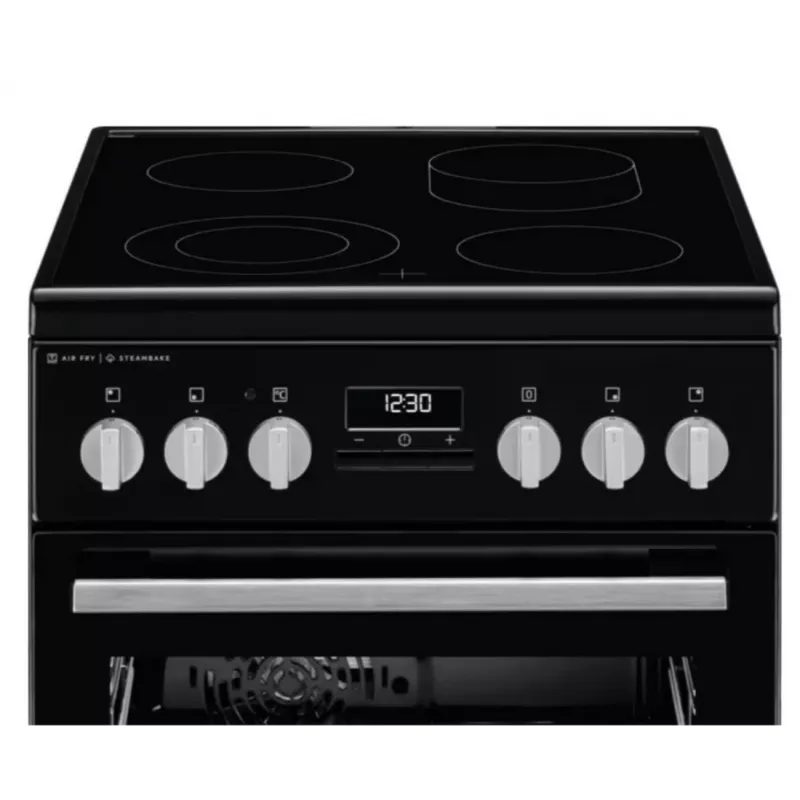 Electrolux LKR564275K freistehender Elektroherd mit Ceranfeld und Umluftbackofen, Schwarz
