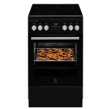 Electrolux LKR564275K freistehender Elektroherd mit Ceranfeld und Umluftbackofen, Schwarz