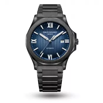 EMILE CHOURIET MAN Automatische Taucheruhr 41mm Edelstahl Schwarzes Zifferblatt