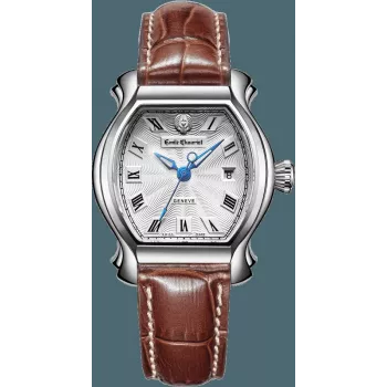 EMILE CHOURIET Damen Swiss-Quarzuhr 28mm Edelstahl weißes Leder