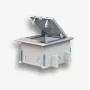 EMITER Bodensteckdose 6M IP66 - Bodensteckdose zur Montage von 22,5x45 mm (45x45 mm) Standardsteckdosen, klappbar