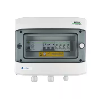 EMITER Schaltanlage angeschlossener AC hermetischer IP65 Verteilerkasten mit Überspannungsableiter Noark Typ 2, 40A 3-Phasen, RCD Typ A 40A/300mA