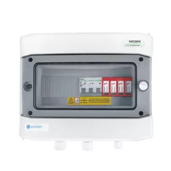 EMITER Schaltanlage angeschlossen AC hermetisch IP65 EMITTER mit AC Dehn Typ 2 Überspannungsableiter, 50A 3-phasig