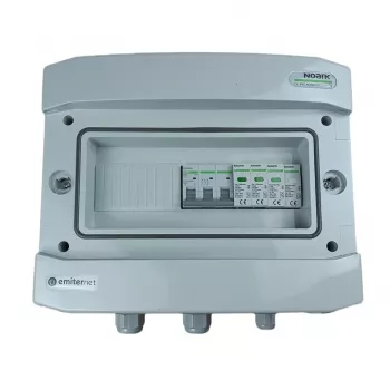 EMITER Schaltanlage angeschlossen AC hermetisch IP65 EMITTER mit AC-Überspannungsschutz Noark Typ 1+2, 40A 3-Phasen