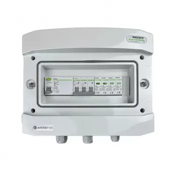 EMITER Schaltanlage angeschlossen AC Hermetic IP65 mit Überspannungsableiter AC Noark Typ 2, 40A 3-Phasen, RCD Typ A 63A/300mA