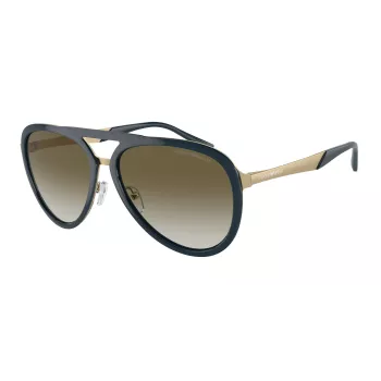 EMPORIO ARMANI EA2145-33598E Herren eckige Sonnenbrille Matt Schwarz Dunkelgrau 59mm