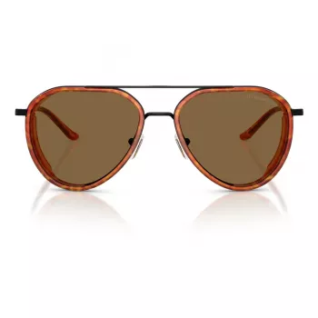 EMPORIO ARMANI EA2163-3001OR Herren-Sonnenbrille - Glänzend schwarzer Rahmen, dunkelgraue Gläser, 56 mm