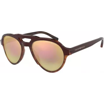 EMPORIO ARMANI EA4128F57494Z Herren-Rechteck-Sonnenbrille, matter schwarzer Rahmen, graue Gläser, 54/21/140 mm