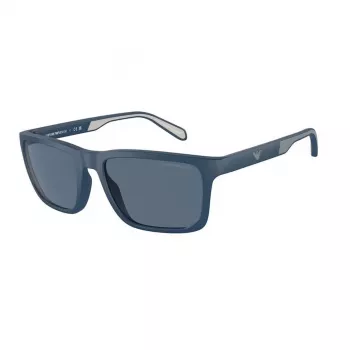 EMPORIO ARMANI EA4219-576380 Herren Rechteck-Sonnenbrille - Matt Schwarzer Rahmen, Graue Gläser, 57 mm