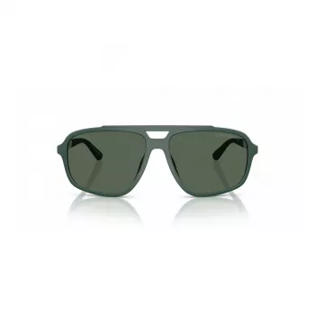 EMPORIO ARMANI EA4236U619071 Herren-Sonnenbrille - Matt schwarzer, pilot-inspirierter quadratischer Rahmen, dunkelgraue Gläser, 59 mm