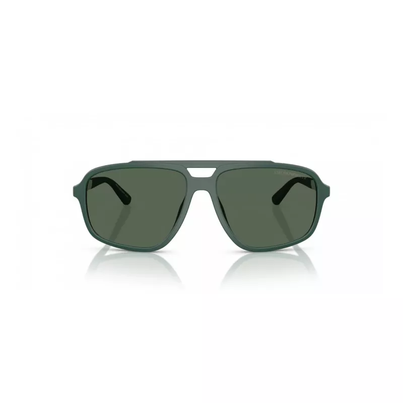 EMPORIO ARMANI EA4236U619071 Herren-Sonnenbrille - Matt schwarzer, pilot-inspirierter quadratischer Rahmen, dunkelgraue Gläser, 59 mm