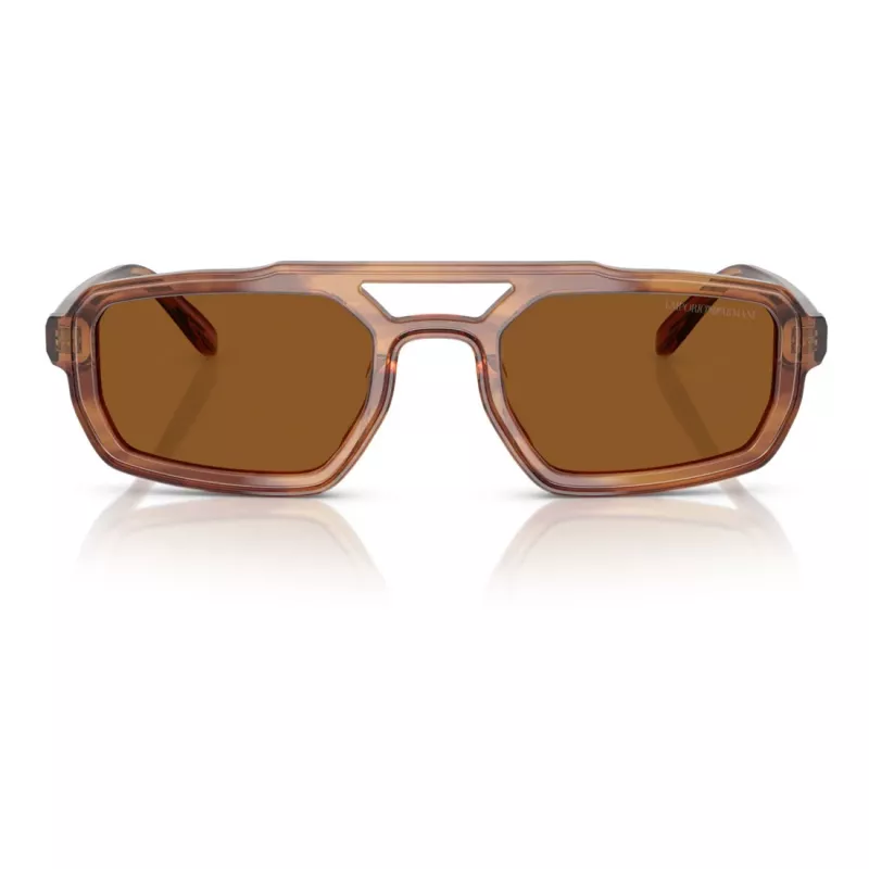 EMPORIO ARMANI EA4240U620373 Herren-Sonnenbrille - Matt schwarzer Rahmen, dunkelgraue Gläser, 53 mm