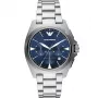 Emporio Armani Luigi Herren Quarzuhr AR11411 41mm schwarzes Zifferblatt Lederarmband