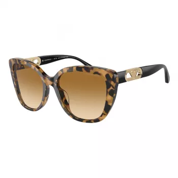 EMPORIO ARMANI Damen Cat-Eye-Sonnenbrille EA4214U60593B Transparent Brauner Rahmen Brauner Verlaufsgläser 54/18/140 mm