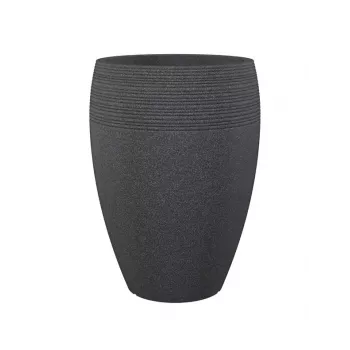 Emsa City Blumentopf 283/54 Schwarz Granit D54 – 65L runder Pflanzkübel für den Außenbereich