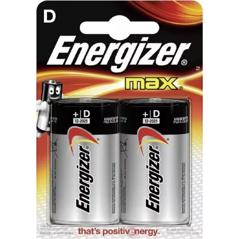 Energizer MAX Alkaline D Batterien, 2er-Pack Blister (LR20) E300129200