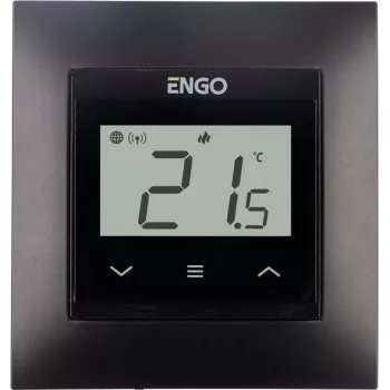 ENGO Controls E55-B Internet-Einbau-Temperaturregler für 55x55 Rahmen, Wi-Fi, Schwarz