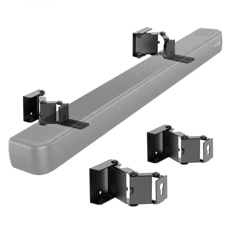 EOF Maclean MC-177 Soundbar-Wandhalterung, Stahl, Schwarz, Neigung +8° bis -8°, max. 10 kg