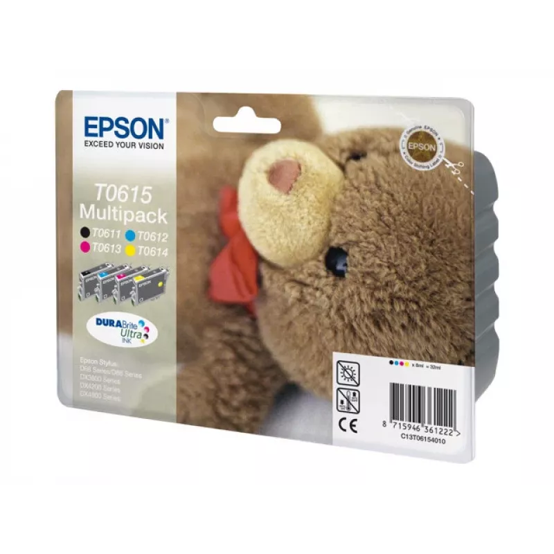 Epson T0615 Multipack Tintenpatronen - 4er-Pack - 32 ml - Schwarz, Gelb, Cyan, Magenta