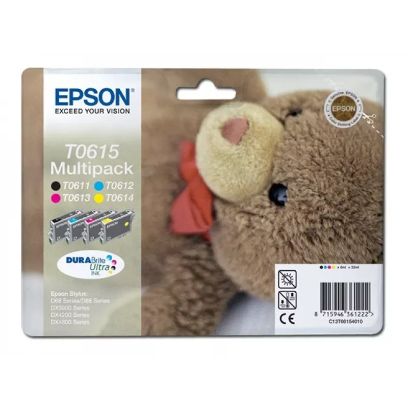 Epson T0615 Multipack Tintenpatronen - 4er-Pack - 32 ml - Schwarz, Gelb, Cyan, Magenta