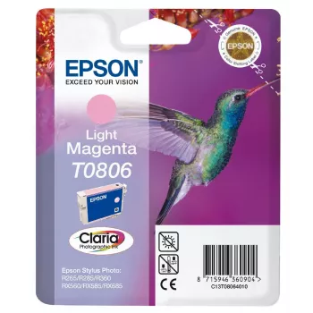 Epson T0806 Light Magenta Original Tintenpatrone – Blisterpackung – für Stylus Photo P50, PX650, PX660, PX700, PX710, PX720, PX730, PX800, PX810, PX820, PX830 (C13T08064010)