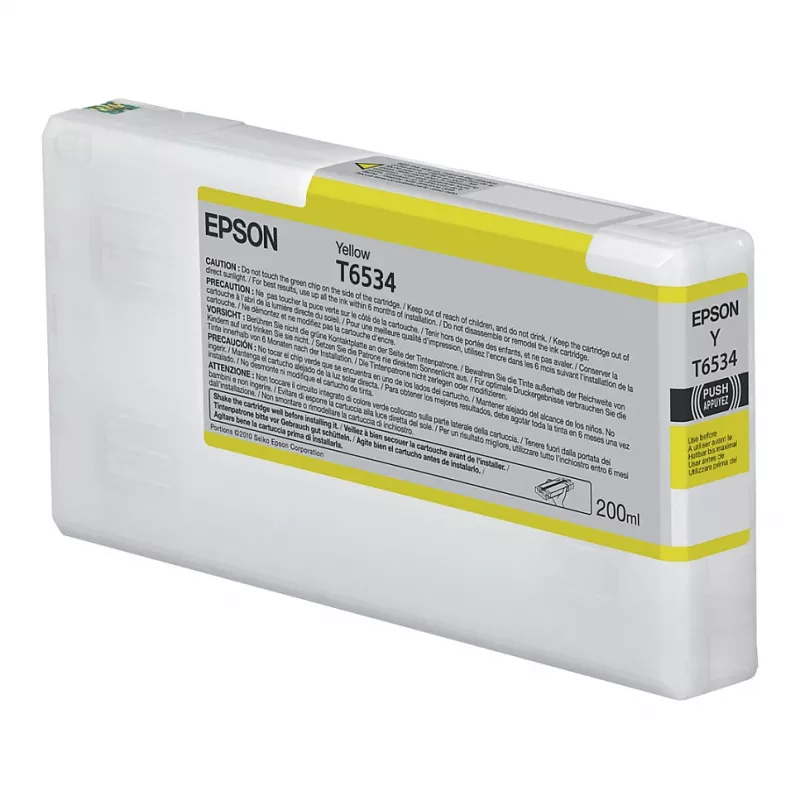 Epson T653400 Gelbe Tintenpatrone (200 ml, Pigment, UltraChrome HDR) für Stylus Pro 4900/7890/7900/9890/9900