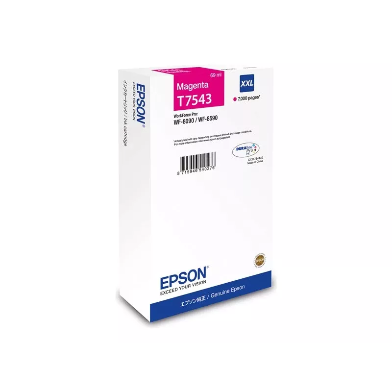 Epson T7543 XXL Magenta Druckerpatrone (69 ml) – Original für WorkForce Pro 8090/8590