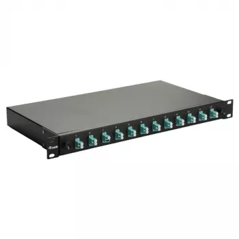 Equip 12-Port Glasfaser-Spleißbox, LC Duplex, OM3, 1U, bestückt, Schwarz