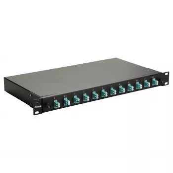 Equip 12-Port Glasfaser-Spleißbox, LC Duplex, OM3, 1U, bestückt, Schwarz