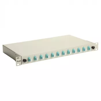 Equip 12-Port Glasfaser-Spleißbox, LC Duplex, OM3, 1U, Bestückt, Grau