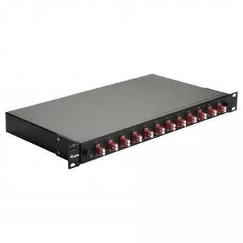 Equip 12-Port Glasfaser-Spleißbox, LC Duplex, OM4, 1U, bestückt, schwarz