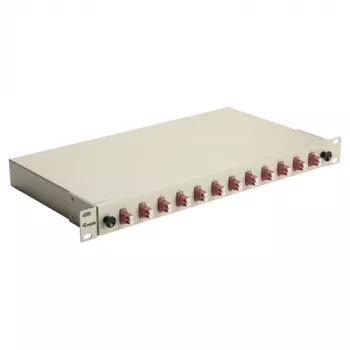 Equip 12-Port Glasfaser-Spleißbox, LC Duplex, OM4, 1U, bestückt, Grau