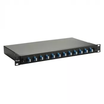Equip 12-Port Glasfaser-Spleißbox, LC Duplex, OS2 Singlemode, 1U Rackmontage, ausgestattet, Schwarz